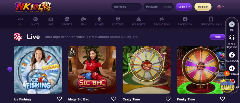 Live Casino and Poker