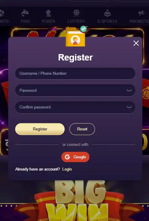 Register with Username or Phone Number